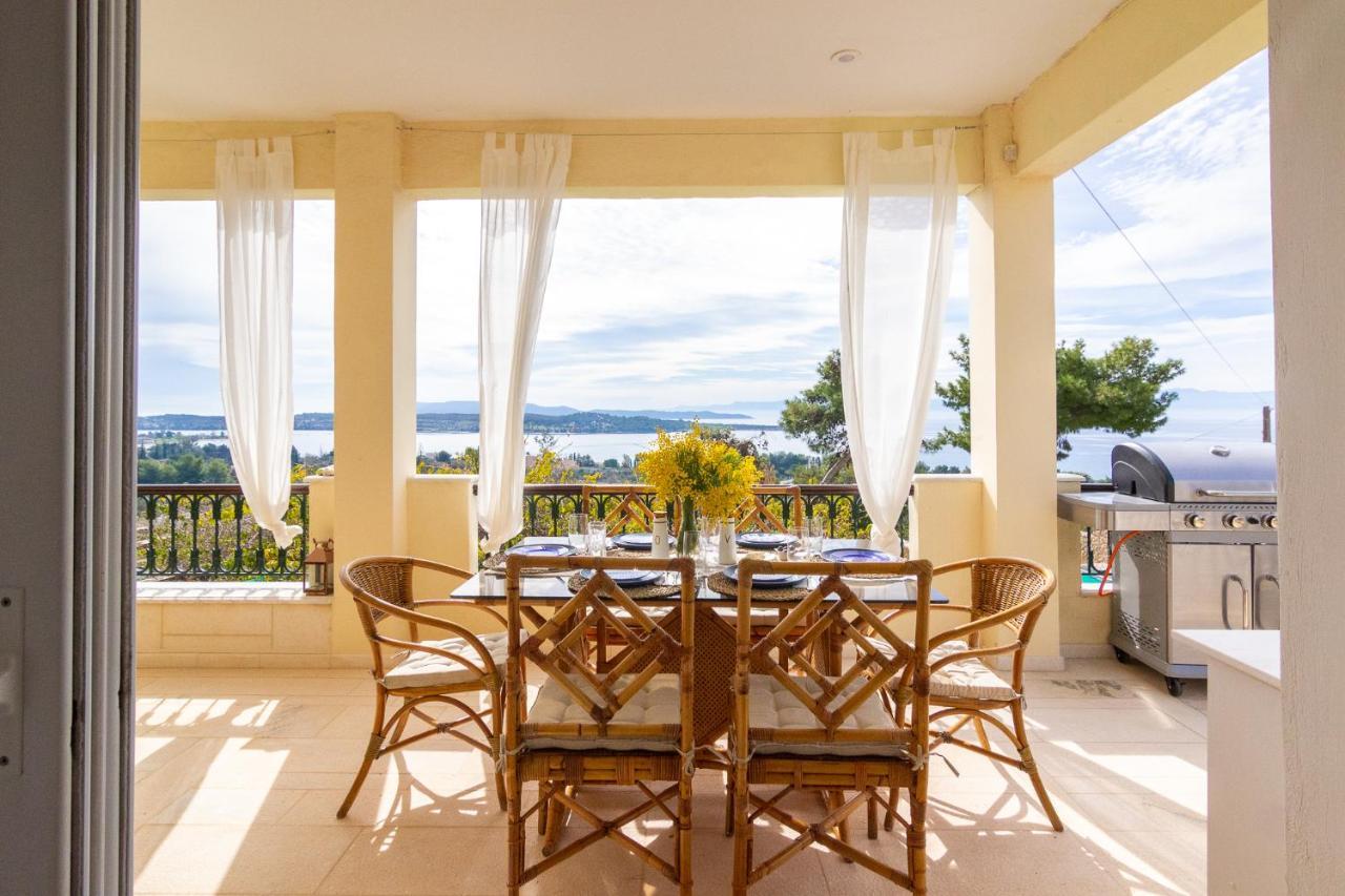 House With Amazing Ocean View And Patio - Pool Villa Porto Heli Luaran gambar