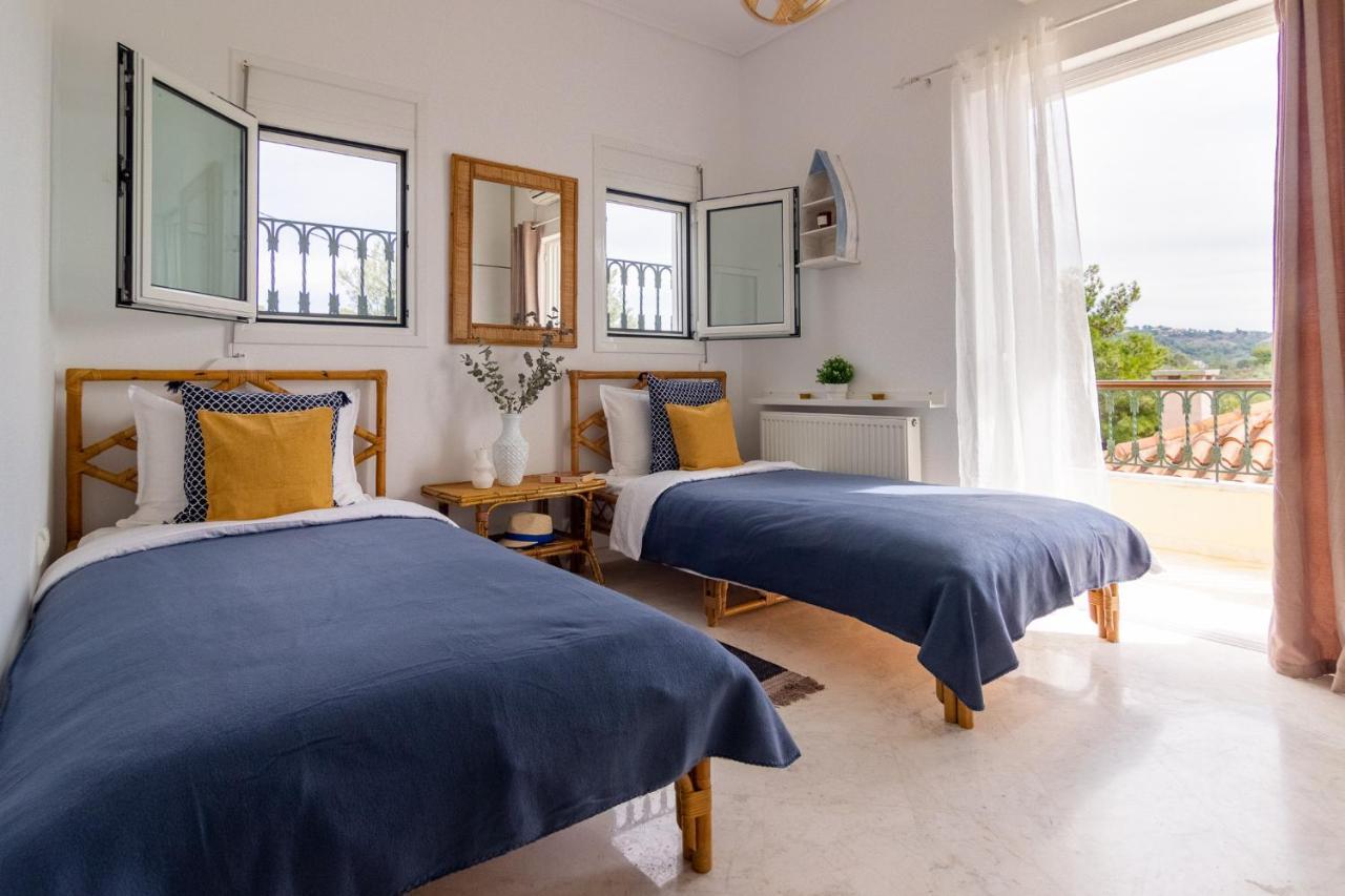 House With Amazing Ocean View And Patio - Pool Villa Porto Heli Luaran gambar