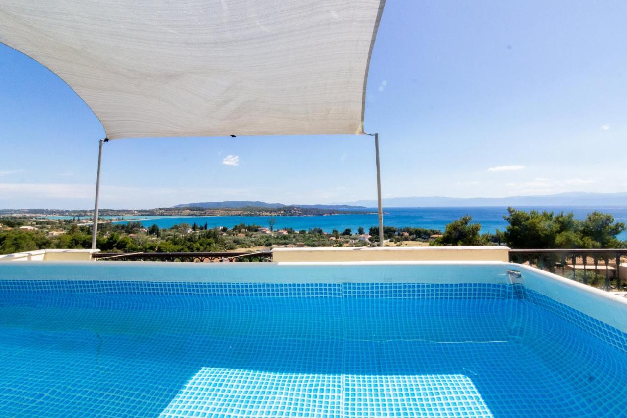 House With Amazing Ocean View And Patio - Pool Villa Porto Heli Luaran gambar